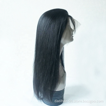 Adorable factory price cuticle align human hair,front lace wig with baby hair,wholesale silk straight hair wig for hair vendors